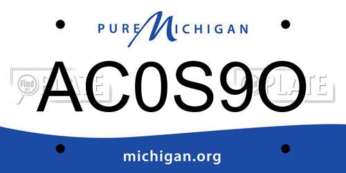 AC0S9O Michigan License Plate