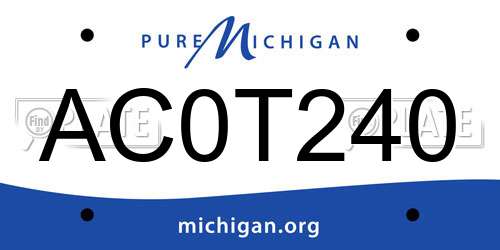 AC0T240 Michigan License Plate