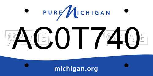 AC0T740 Michigan License Plate