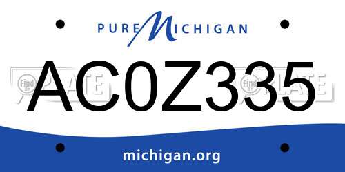AC0Z335 Michigan License Plate