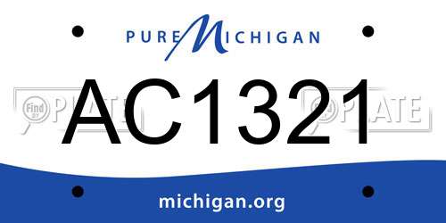 AC1321 Michigan License Plate