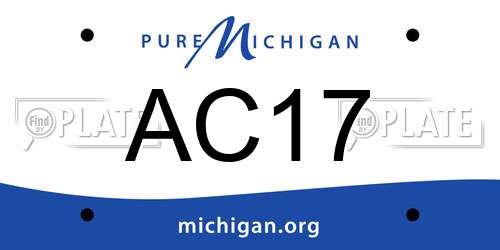 AC17 Michigan License Plate