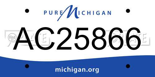 AC25866 Michigan License Plate