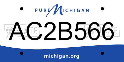 AC2B566 Michigan License Plate