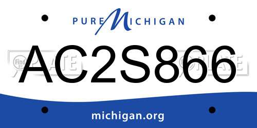 AC2S866 Michigan License Plate