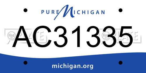 AC31335 Michigan License Plate