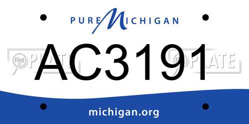 AC3191 Michigan License Plate