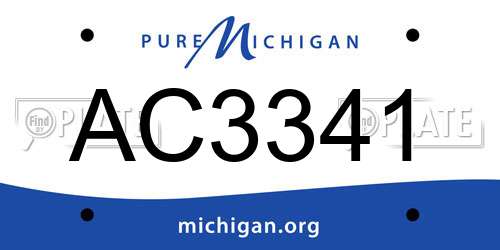 AC3341 Michigan License Plate