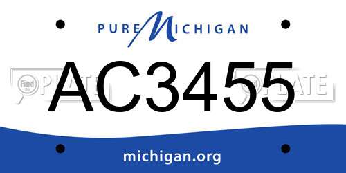 AC3455 Michigan License Plate