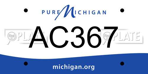 AC367 Michigan License Plate