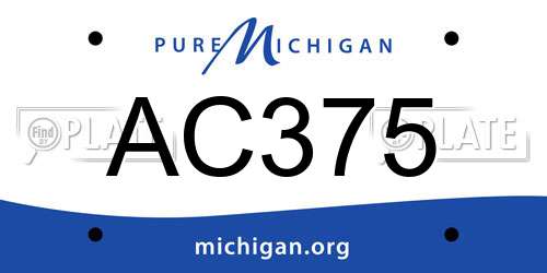 AC375 Michigan License Plate