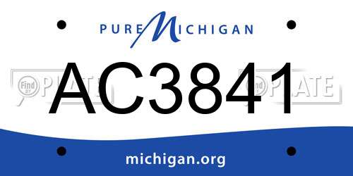 AC3841 Michigan License Plate