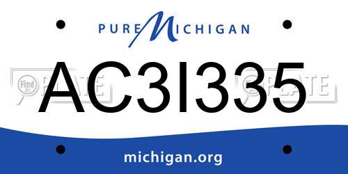 AC3I335 Michigan License Plate