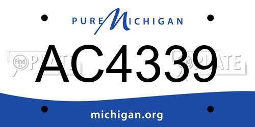 AC4339 Michigan License Plate