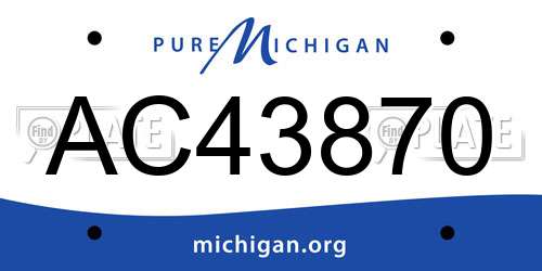 AC43870 Michigan License Plate