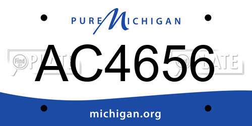 AC4656 Michigan License Plate