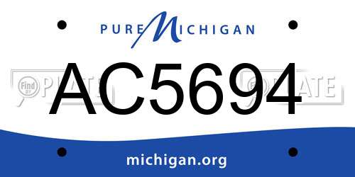 AC5694 Michigan License Plate