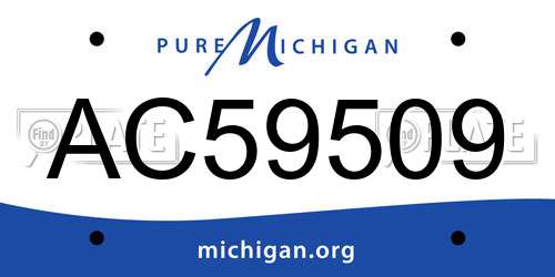 AC59509 Michigan License Plate