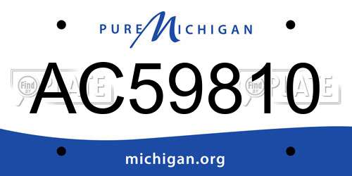 AC59810 Michigan License Plate