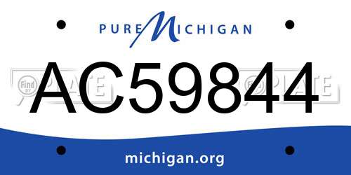 AC59844 Michigan License Plate
