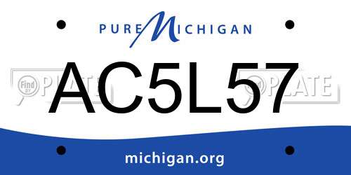 AC5L57 Michigan License Plate