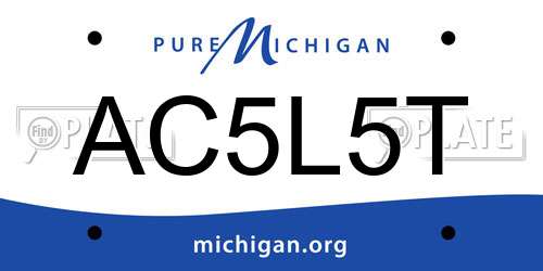 AC5L5T Michigan License Plate