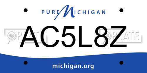AC5L8Z Michigan License Plate