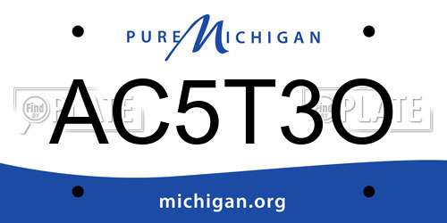 AC5T3O Michigan License Plate