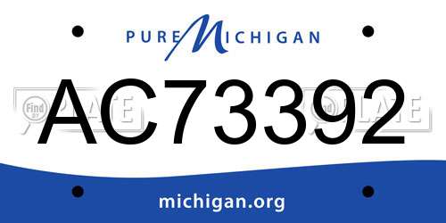 AC73392 Michigan License Plate