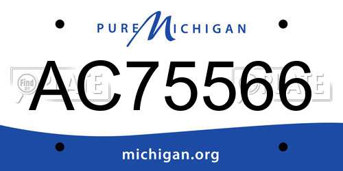 AC75566 Michigan License Plate