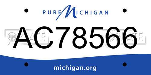 AC78566 Michigan License Plate