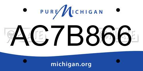 AC7B866 Michigan License Plate