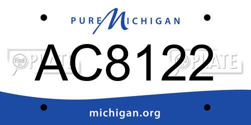 AC8122 Michigan License Plate