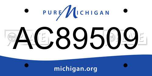 AC89509 Michigan License Plate