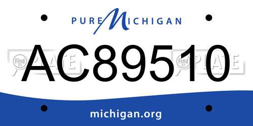 AC89510 Michigan License Plate