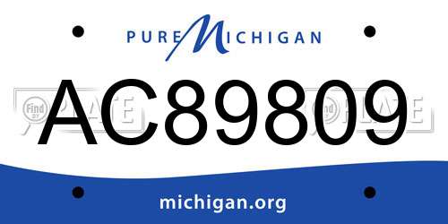 AC89809 Michigan License Plate