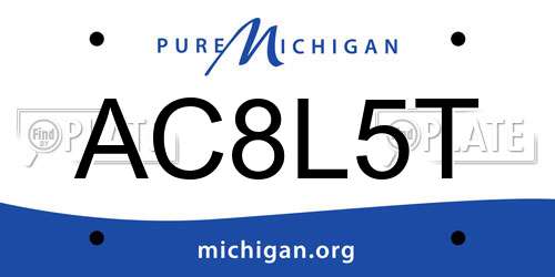 AC8L5T Michigan License Plate