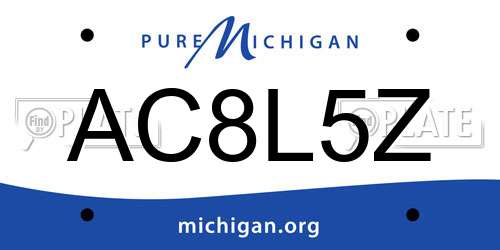 AC8L5Z Michigan License Plate