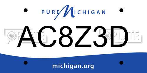 AC8Z3D Michigan License Plate