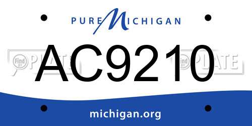 AC9210 Michigan License Plate