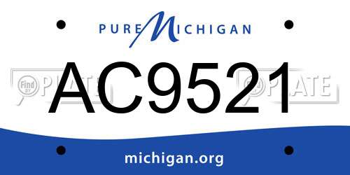 AC9521 Michigan License Plate