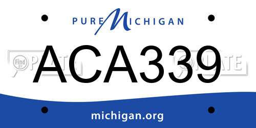 ACA339 Michigan License Plate