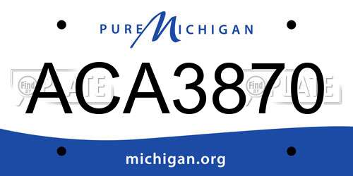 ACA3870 Michigan License Plate