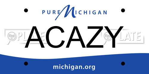 ACAZY Michigan License Plate