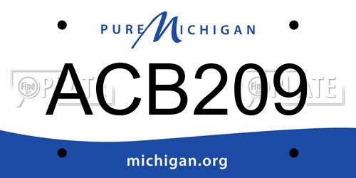 ACB209 Michigan License Plate