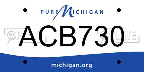 ACB730 Michigan License Plate
