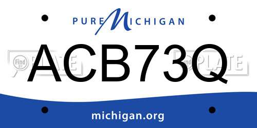 ACB73Q Michigan License Plate