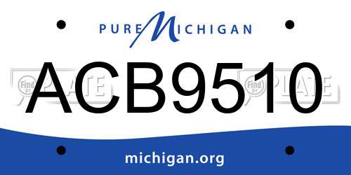 ACB9510 Michigan License Plate