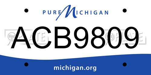 ACB9809 Michigan License Plate