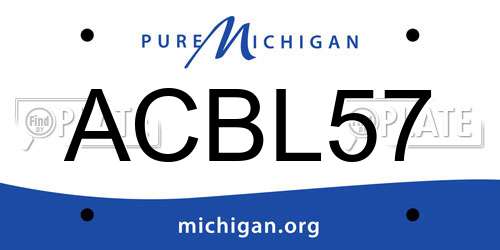 ACBL57 Michigan License Plate